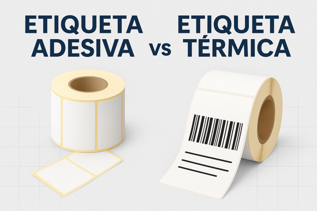 etiquetas adesivas Vs etiquetas termicas