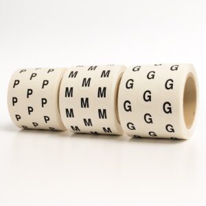 Etiqueta para identificação de tamanho PMG e Numérica